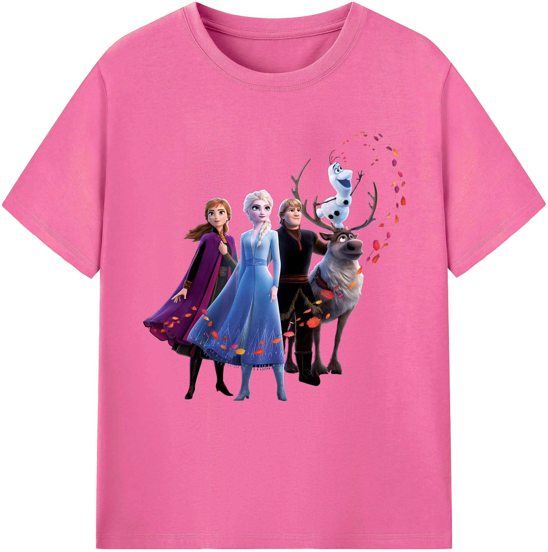 （画像用） アナと雪の女王 アンナ エルサ Frozen Anna Elsa レディースカジュアルプリントTシャツ（綿100％）